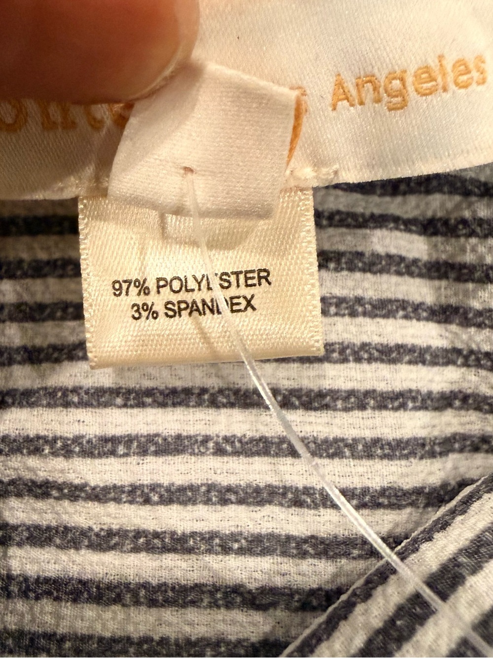 Monteau Los Angeles Peplum Blouse XL Blue White Striped NWT Flutter Sleeve - Picture 4 of 12